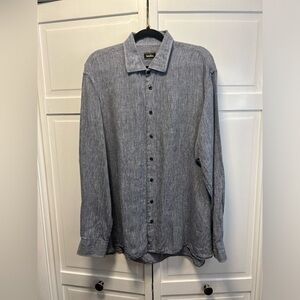 Neiman Marcus Linen Long Sleeve Button Down Shirt Size Men’s XXL